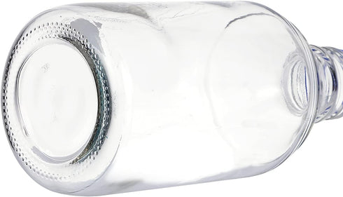 4 Pieces 1000 mL Graduated Round Glass Bottles with GL45 Orange Polypropylene Screw Cap for Media/Storage