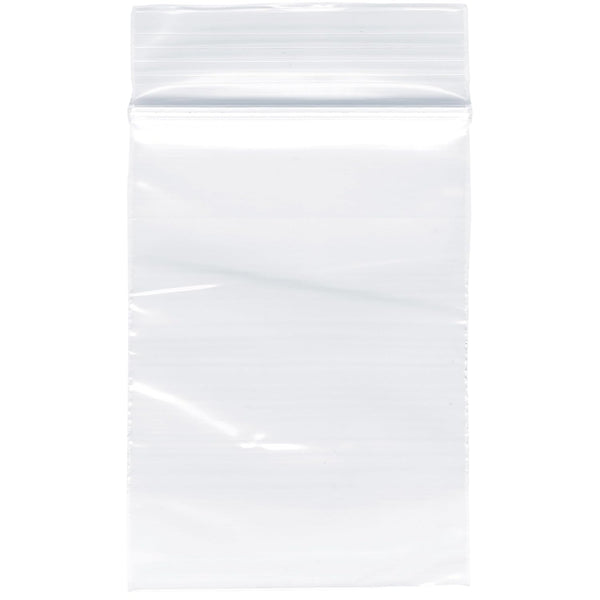 Plymor 2" x 3" Zipper Reclosable Plastic Bags, 2 Mil, Pack of 100