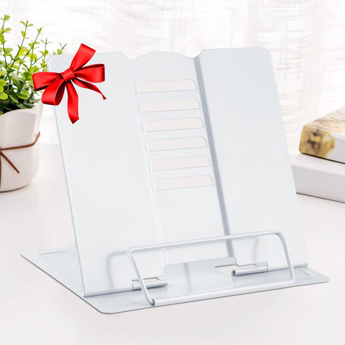 MSDADA Desk Book Stand: Adjustable Metal Cookbook Holder for Recipes and Textbooks