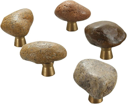 Ywmsfl 5Pcs Drawer Pull Cobblestone Dressers Knob Cupboard Handle Elegant Furniture Handle Simple Bedside Cabinet Pull