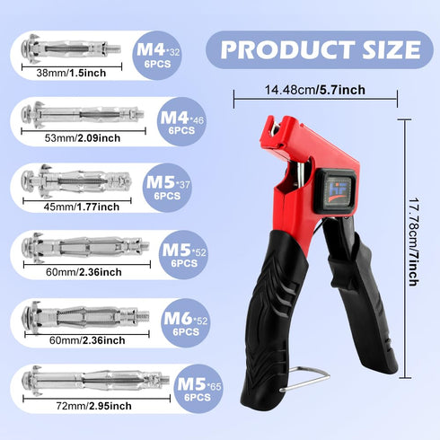 36PCS Molly Bolts for Drywall, Heavy Duty Hollow Wall Anchors with Setting Tool Kit