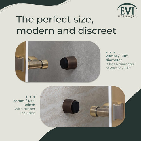 EVI Wall Adhesive Doorstop, 1.1'' X 1.1'', Great Adherence and 100% Functional (Mod. 198/28)