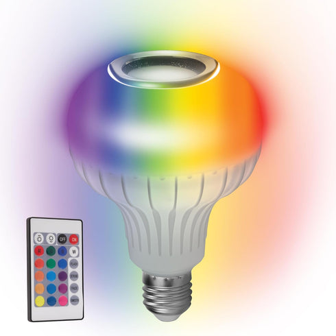 SKYLAR LED Color Changing Light Bulb with Bluetooth Speaker, E26 Standard Socket, 4 Light Modes with Remote Control