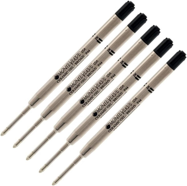 Monteverde Capless Gel Ballpoint Refill, Fits Parker Ballpoint Pens, Bold Point (Bulk Packed) (Black)