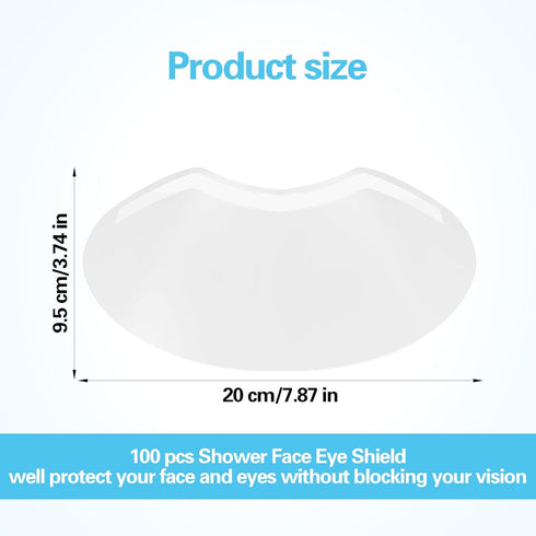 Elegaperma 100 PCS Shower Visor, Disposable Shower Face Shield, Wide-Coverage Showers Eye Shield with Adhesive for Lash