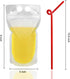 100 100 Pcs Drink Pouches with Straw Holes, Freezable Juice Pouches, Translucent Reclosable Zipper Plastic Pouche Drink