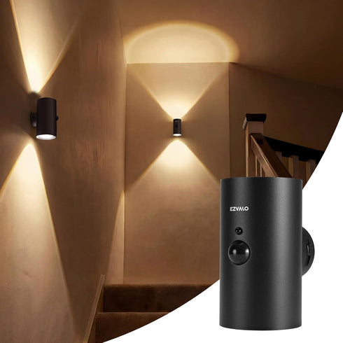EZVALO Motion Sensor Wall Sconce with Remote, 4000mAh Rechargeable Battery Operated Wall