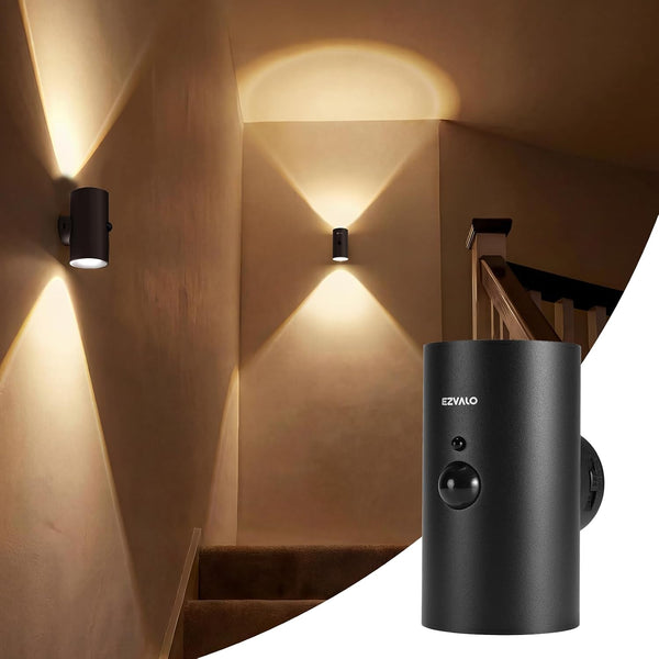 EZVALO Motion Sensor Wall Sconce with Remote, 4000mAh Rechargeable Battery Operated Wall