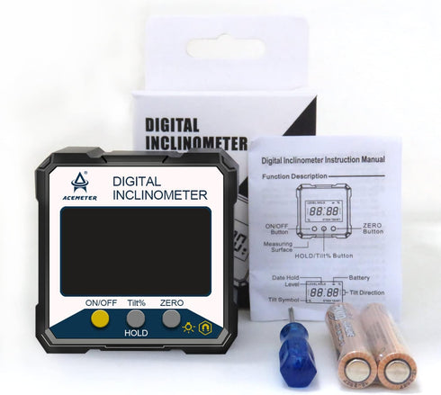 Magnetic Digital Protractor Inclinometer, Fast & Stable Measurement Tool with Backlit Display and Magnetic Base