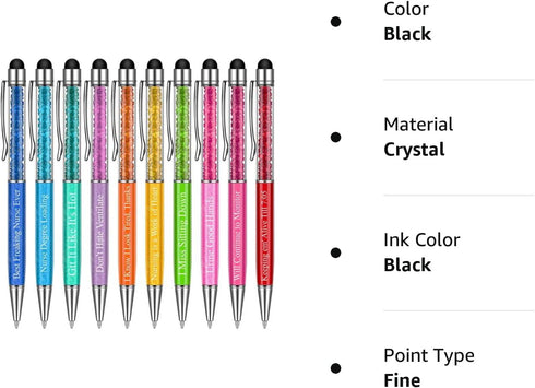 Funny Nurse Pens for Work, Black Ink Nursing Pens, Appreciation Gifts for Nurses, Doctors, Teachers, Students (10