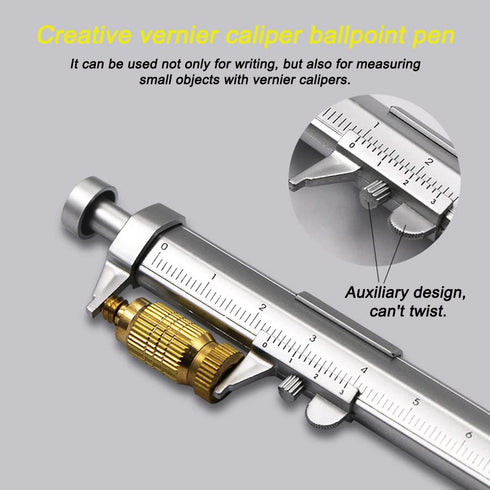 Smgda 2 1 0-100mm in Vernier Caliper Ballpoint Pen Gadget for Men Women Gifts Engineer Woodworkers Carpenter Student