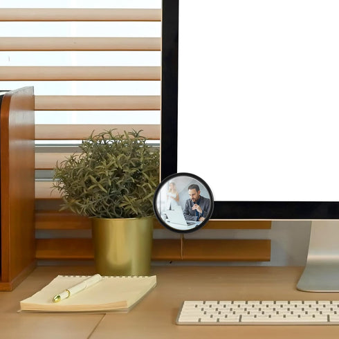Aeaocvo 2 2.2 Inch PCS Desk Mirror Office Cubicle, Adjustable Cubicle Mirror to See Behind You, Removable Computer