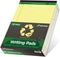 KAISA Legal Pads, 8.5"x11.75" Wide Ruled Writing Pads, 50 Sheets, Recycled Paper, Canary (Pack of 12)