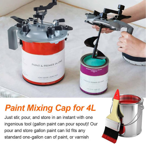XINHNMUU 2 4L PCS Mixing Mate Paint Lid Kit, Paint Can Pouring Spout with Better Sealing Effect, Universal Paint
