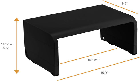 4 Bostitch Office Konnect Adjustable Monitor Stand Riser, Height Adjustments, Built-In Cable Management, Rubber Feet