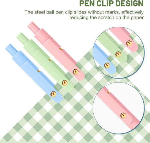 Ddaowanx 12Pcs Colorful Gel Pens, 0.5mm Fine Point Retractable Pens for Journaling, Sketching, Teacher School Supplies
