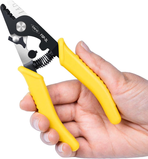 Fiber Stripper, 6 Cable Stripper with Safe Lock and Anti-Slip Handle, High-carbon Steel Fiber Optic Tool