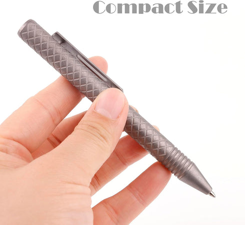 Titanium Ballpoint EDC Pen with Clip - Refillable Writing Pen for Everyday Carry