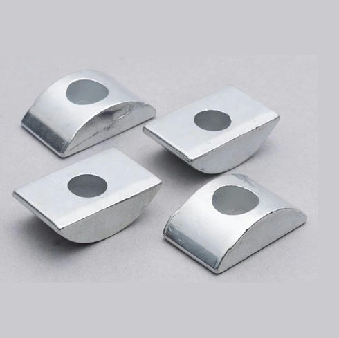 12Pcs Silver M8 Solid Half Moon Nuts, Washer Spacer Furniture Hardware Accessories for Connect (27mm x 14mm)