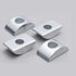12Pcs Silver M8 Solid Half Moon Nuts, Washer Spacer Furniture Hardware Accessories for Connect (27mm x 14mm)