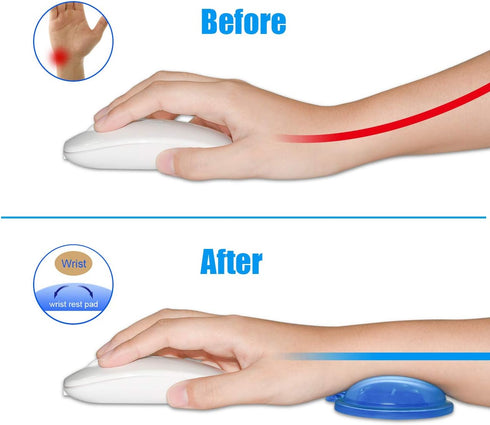 JIKIOU Silicone Gel Wrist Rest Cushion, Heart-Shaped Ergonomic Mouse Pad, Blue 2 Pack