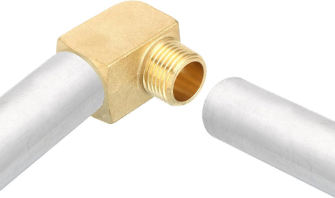 uxcell Brass Pipe Fitting 90 Degree Barstock Street Elbow, 1/4" NPT Pipe Connector for Gas, Air, Oil, 2pcs