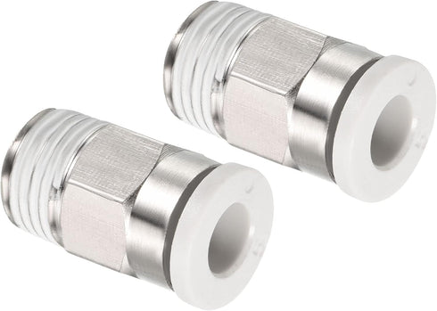 PATIKIL G1/8 Push to Fit 5mm OD Hose Connect Fittings, 2 Pack Straight Coupling Adapter for Gas Pneumatic