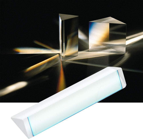 K9 (15x15x87mm) Optical Glass Triangular Prism Crystal Rainbow Maker for Physics Education, Light Spectrum, Photo