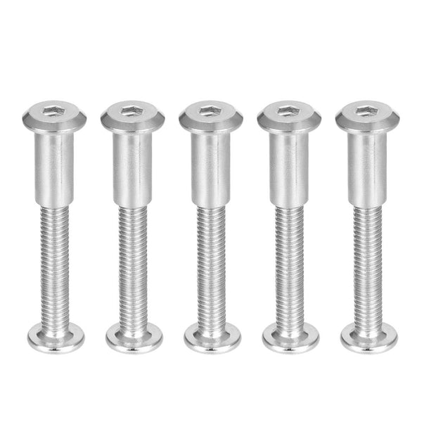 uxcell 5 Sets Screw Post for 5/16"(8mm) Hole Dia, Male M6x35mm Belt Buckle Binding Bolts Leather Fastener Stainless