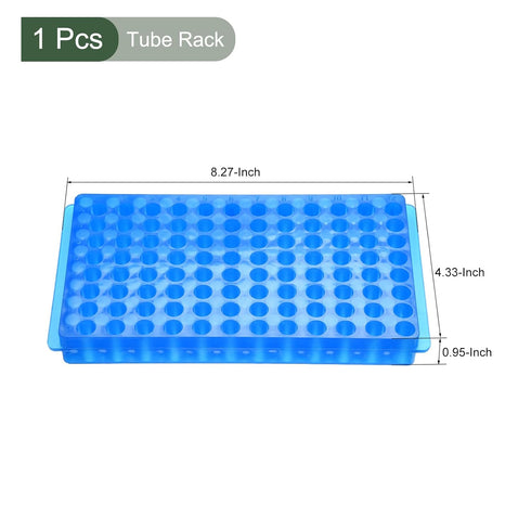 YOKIVE Tube Rack, Double Panel Polypropylene Test Tube Rack Holder | Great for 0.2ml, 0.5ml, 1.5ml, 2ml Lab Test Tube(Blue, 96-Sockets)