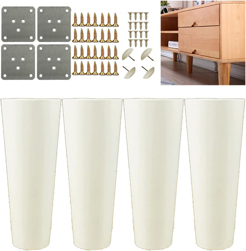 FANLIKIKI Replacement Furniture Legs,Furniture Feet,4PCS Tapered Furniture Replacement Legs, for Cabinet Bed Stools
