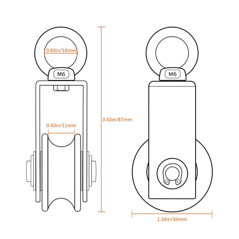 Cable Pulley Wheel Stainless Steel, Bearing Inside Rope Pulley for Gym Equipment, 4 Pack
