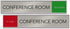 Quality Satin-Aluminum Conference Room Slider Signs - 10 x 2, Made in the USA (Red/Green)