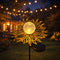 Solar Garden Lights Outdoor Decor, Metal Flower Stake Light with Warm White