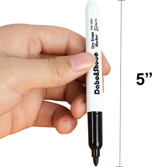 Dabo&Shobo Low Odor Dry Erase Markers, Fine Tip, Bulk Pack of 80, Black Whiteboard Markers for School Office Home