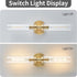 2-Light Lanhall Brushed Brass Gold Bathroom Light Fixtures Over Mirror Modern Vanity Light Wall Lighting with Clear