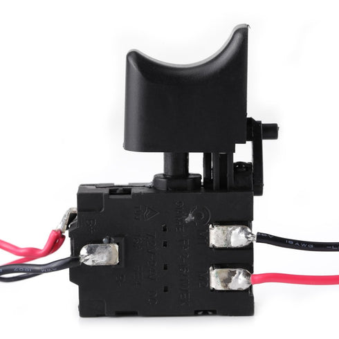 Electric Drill Switch, 7.2 V - 24 V Cordless Lithium Battery Power Tool Speed Control Trigger Switch with Light, Black