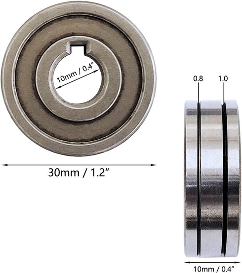 2x Roll Wheels Knurled Groove Wire Machine Feed Drive Rollers 30mm (1.18 inch) Diameter Fit for SSJ-29A Wire Feeder MAG MIG Welders Equipment Parts (0.8mm/1.0mm)