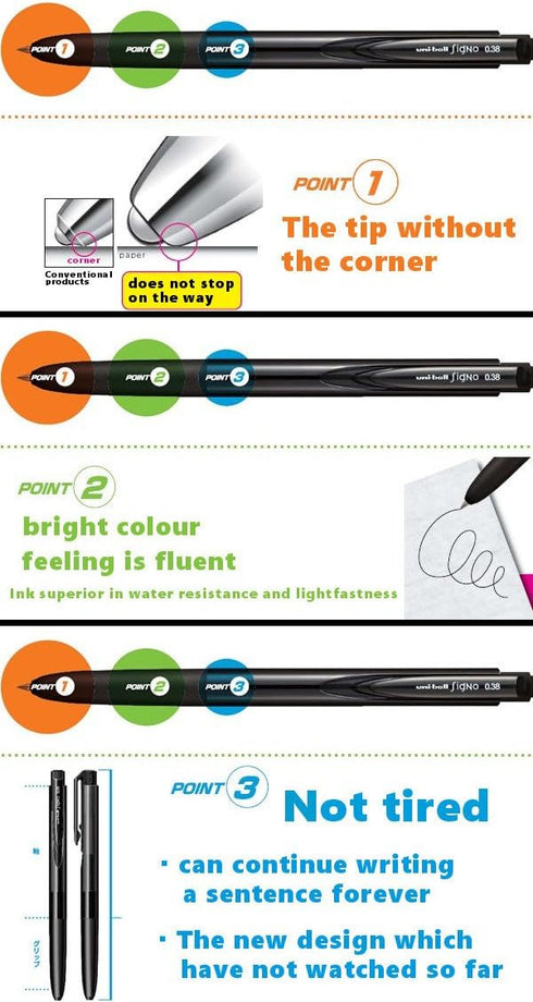 Signo RT1 Retractable Gel Ink Pen, Micro Point 0.38mm, Rubber Grip, Violet Ink, 5-Pack with Sticky Notes