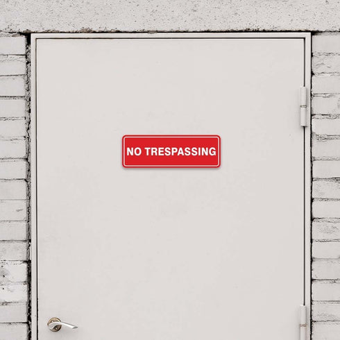 Standard NO TRESPASSING Door/Wall Sign - Black - Small 1 Pack