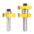 Set 1-1/2" 1/2 Inch Adjustable Tongue and Groove Router Bit Stock Woodworking Cutting Milling Tools Shank