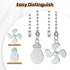 Ceiling Fan Pull Chain Extender, 2 Pcs 12 Inches Long Extension Pendant Ornament Set for Ceiling Fan & Light Lamp