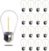 Jslinter S14 1W Outdoor String Lights Bulbs, Shatterproof & Waterproof, 2200K Warm White, 11W Equivalent, E26 Base