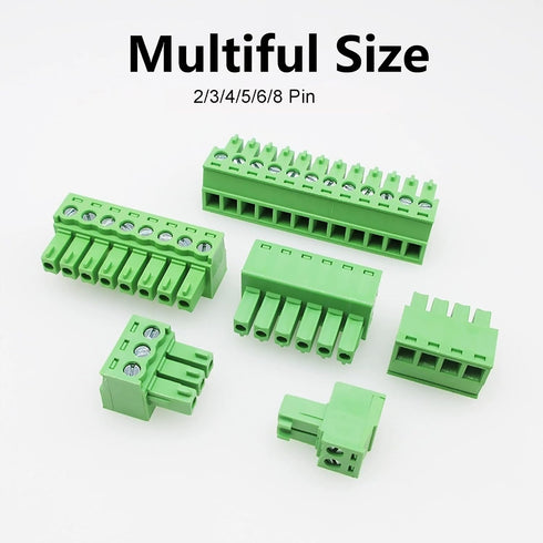 5 PCS 8 Pin 2.54mm Pitch Screw Terminal Block Connector for 26-18AWG, Pluggable Quick Male Plug