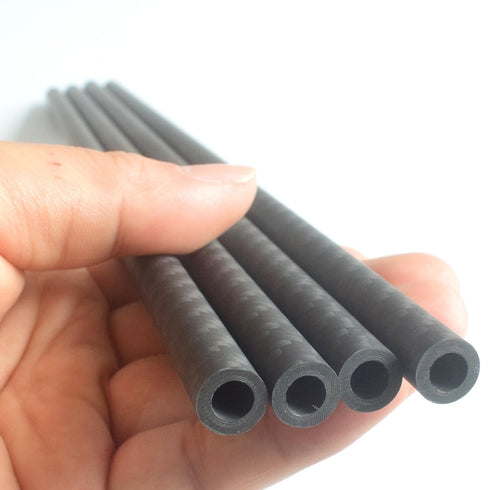 4pcs 2MM Wall Thick Carbon Fiber Tube, 10x6x420MM, 3K Roll Wrapped Twill Matte Finish