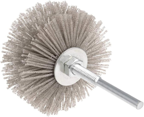 uxcell Nylon Wheel Brush 120 Grits Abrasive Grinding Head with 6mm Threaded Shank