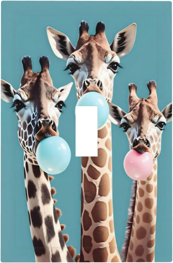 Sturin Bubble Blowing Giraffe Wall Plate Light Switch Cover 1 Gang Single Toggle