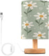ALAZA Daisy Flower Heart Table Lamp for Bedroom USB Port Bedside Lamp