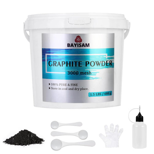 1.5LBS Pure Graphite Powder,3000 Mesh Microfine Dry Graphite Lubricant Powder for Locks,Pinewood