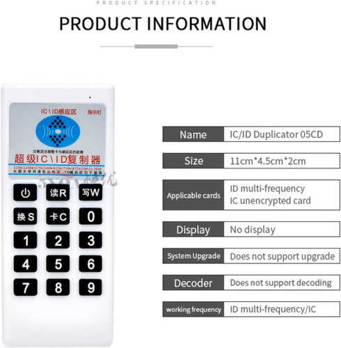 CATHATRR 13.56MHZ Handheld Duplicators Cloner Access Control Card Copier Reader Writer IC ABS Reader